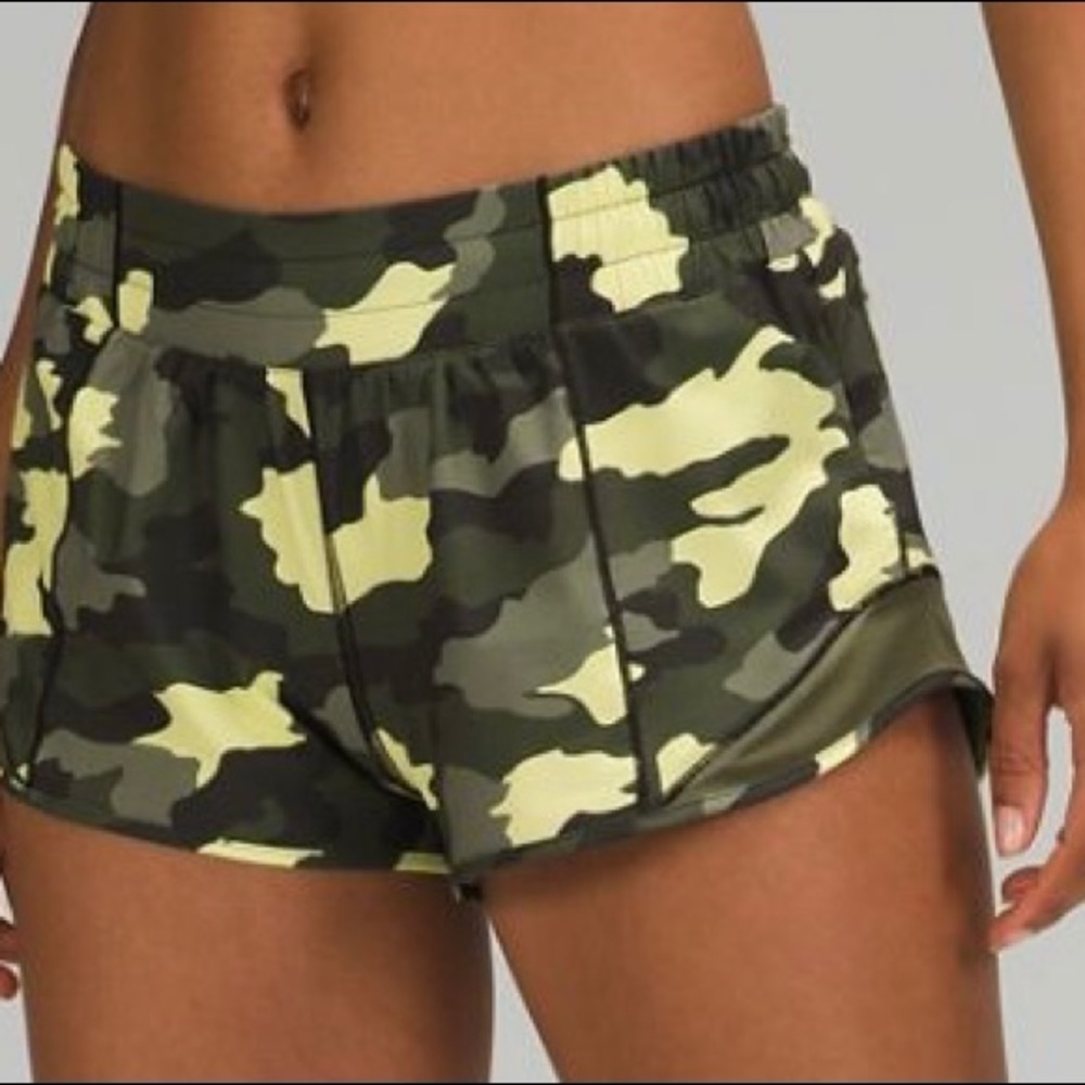 lululemon green camo hotty hot 2.5